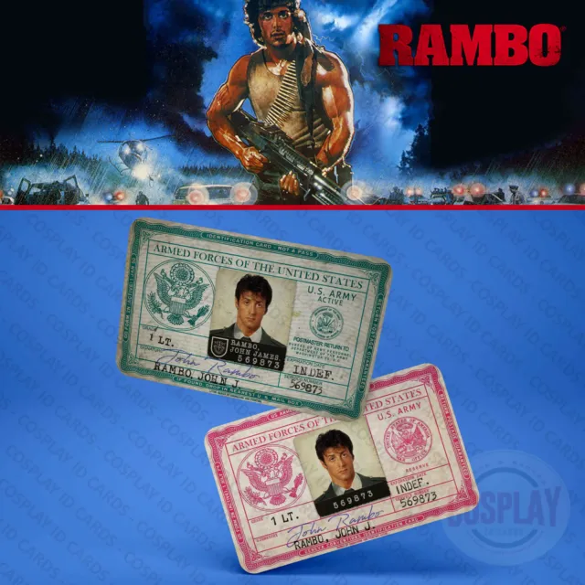 John Rambo US Army ID Card | Sylvester Stallone | Vietnam Vet | Cosplay ID Cards