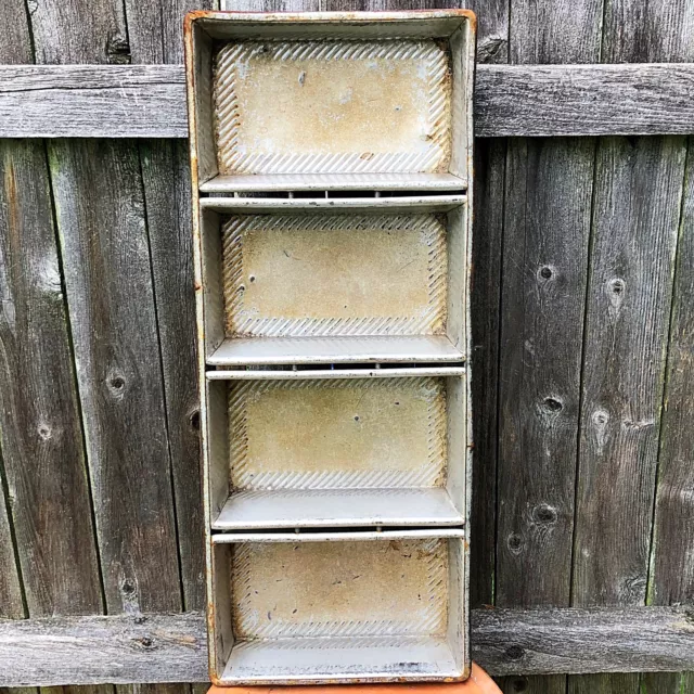 Vtg Chicago Metallic 12 04 Bread Loaf Steel Baking Pan 4 Strap Vtg Chicago Metallic 12 04 Bread Loaf Steel Baking Pan 4 Strap