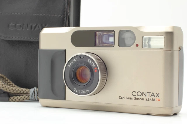 ALL WORK !!【EXC+5 w/ Case】 Contax T2D T2 D Silver 35mm Film Camera from JAPAN