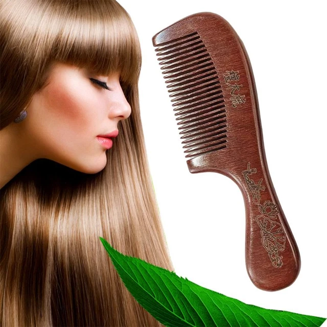 Handless Comb ANTI-STATIC DETANGLING COMB Wooden Natural Sandalwood Comb Hair ...