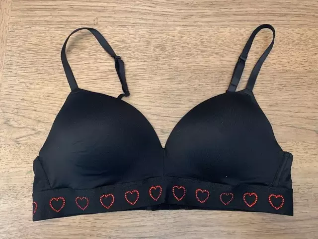 PINK Victoria's Secret Black Bling 34DD Wear Everywhere Wireless Push Up Bra VS