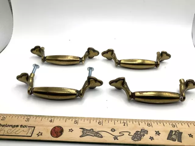 Vintage Keeler Brass Co Drawer Pulls Lot of 4 KBC #13963 3 Inches on Center