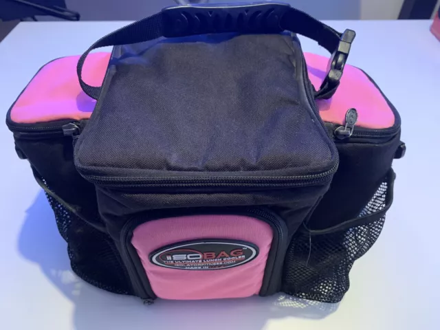 Meal Prep Bag ISOBAG 3 Meal Insulated Lunch Bag Cooler Pink Used Good Condition