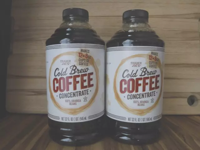 2 Pack Trader Joe's 100% Arabica Cold Brew Coffee Concentrate 32 oz ea joes