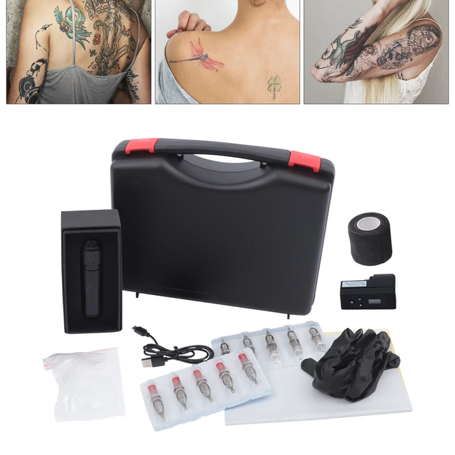 Juego completo de máquinas de tatuaje rotativas profesionales + 20 serpientes de tatuaje