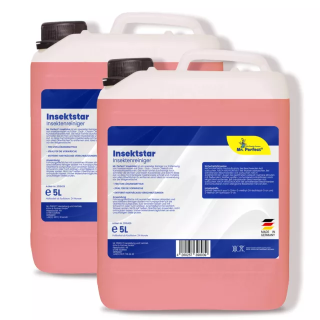 Mr. Perfect® rimozione insetti 2 x 5 L repellente insetti detergente insetti detergente vernice