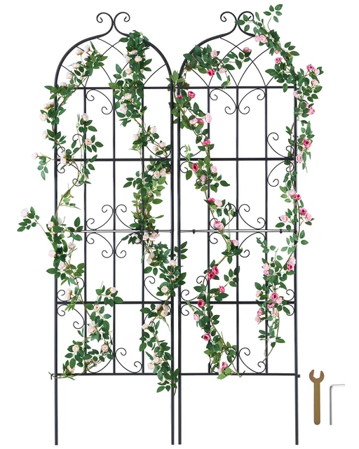 Treillis à Plantes En Métal - 23x58 Cm, Design Européen | Support Pour Plantes Grimpantes, Intérieur/Extérieur