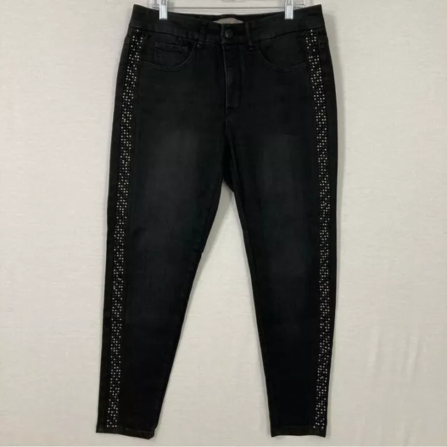 Melissa McCarthy Seven7 Black Embellished Pencil Jeans size 14