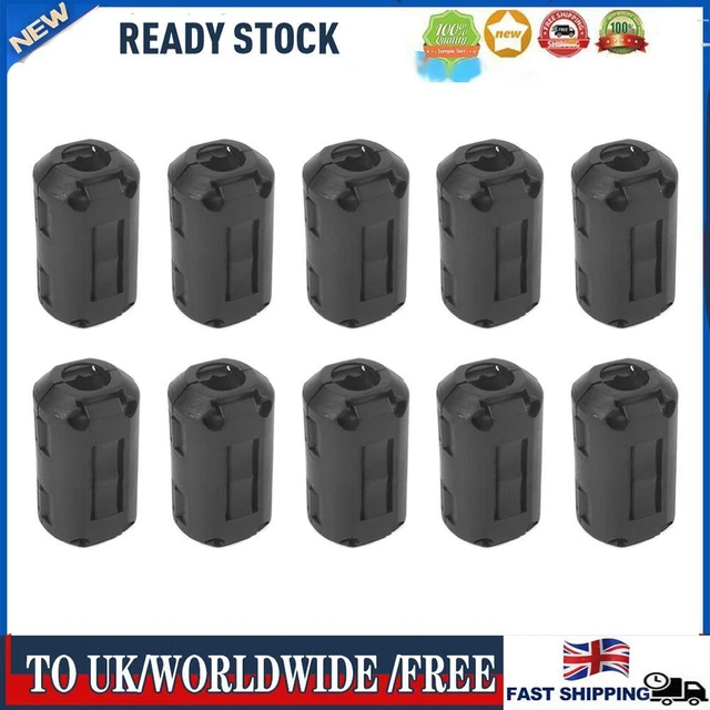 10pcs 5mm Noise Filter Ferrite Core Clamps for USB Audio Video Power Cord