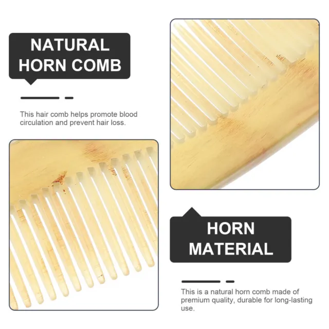 2 Count Sheep Horn Comb Fine Hair Combs Without Handle Pocket Anti-static Women
