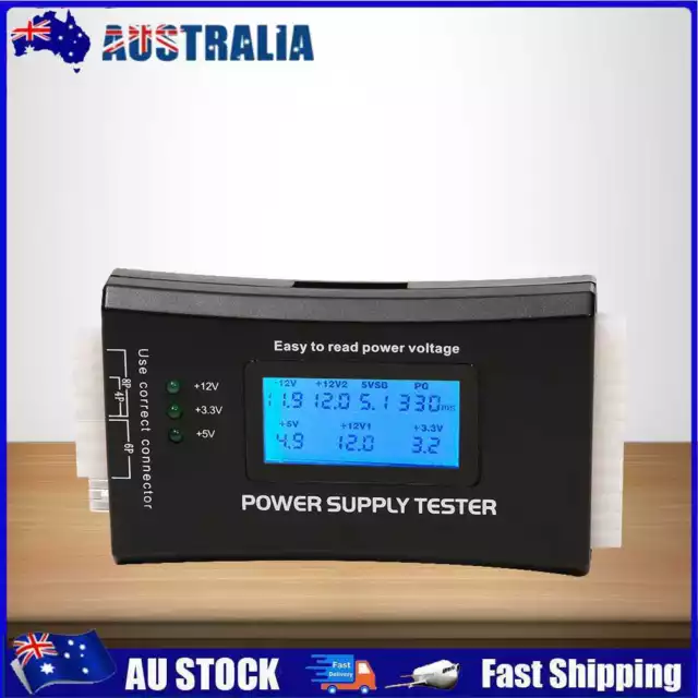 Digital LCD Display PC Computer 20/24 Pin Power Supply Tester Measure Tool AU
