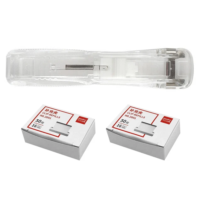 PLASTIC SEAMLESS STAPLE Office Binder Clips Assorted Sizes Paper 16.59