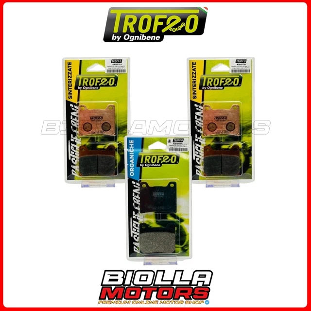 KIT PASTIGLIE FRENO TROFEO YAMAHA XVZ 12 T 1200 1985 ANTERIORE + POSTERIORE 2x43