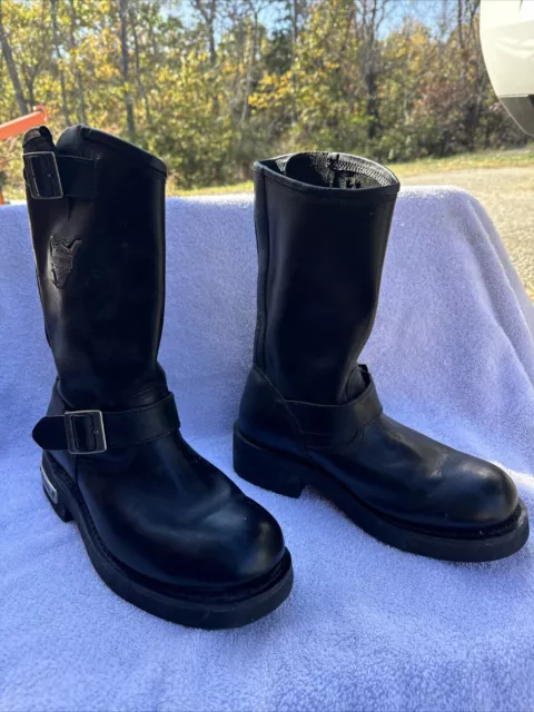 HARLEY DAVIDSON MEGA CONDUCTOR LEATHER STEEL TOE BOOTS MENS 10.5 with BOX 89.00 PicClick