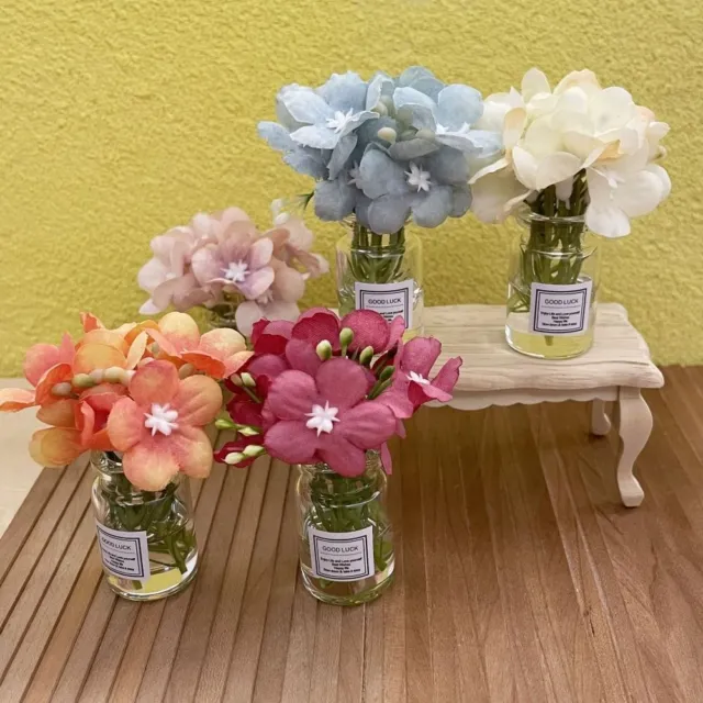 1/6 1/8 1/12 Miniature Hydrangea Floral Arrangement Mini Glass Bottle