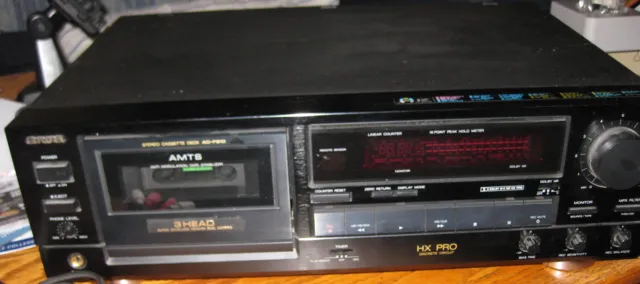 AIWA AD-F810U cassette deck. Dolby B/C, HX PRO. 3-Head.  For Parts or Repair