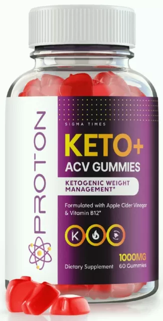 Proton Keto + ACV Gummies for Aiding Weight Management and Fat Loss 60ct