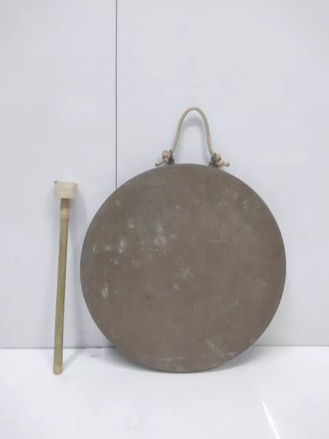 Old Retro Stage Vintage Brass Maritime Round Ship's Gong Bell with beater stick