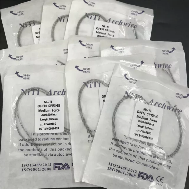 Dental Orthodontic Treatment Niti Open Coil Spring 0.010*180mm 2 Pcs/Pack