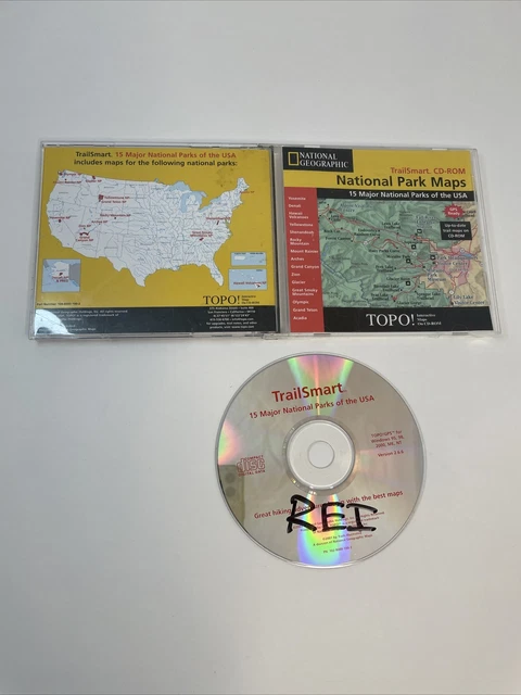 National Geographic National Park Trail Guides PC CD-ROM Topo Trail smart