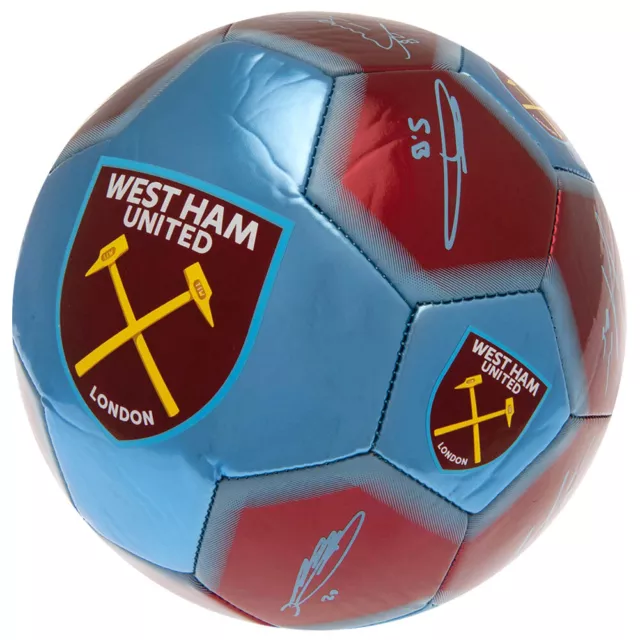 West Ham United Fc Metallic Design Size 5 Signature Football - Official Gift