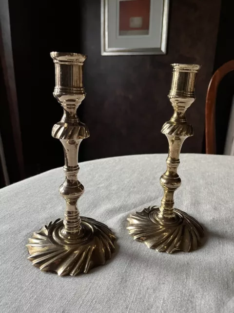 Pair Vintage Brass Candlesticks 8.5”H Made in Thailand Taper Candle Holders