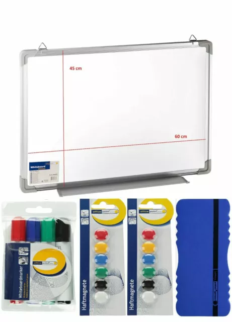 Office Wizard Whiteboard XXL 60x90cm – Magnettafel, Abwischbar & Magnetisch