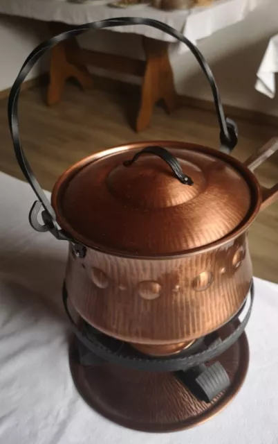 Alte und sehr gut erhaltene Feuerzangenbowle aus Kupfer