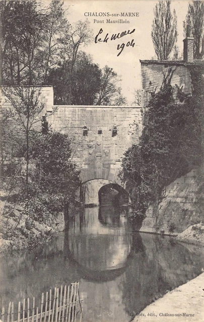 Carte Postale Ancienne Dept 51  - Chalons sur Marne Pont Mauvillain