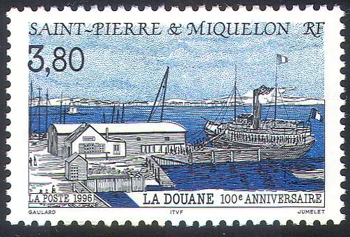 St Pierre & Miquelon 1996 Customs House/Harbour/Ships/Boats/Transport 1v n41214