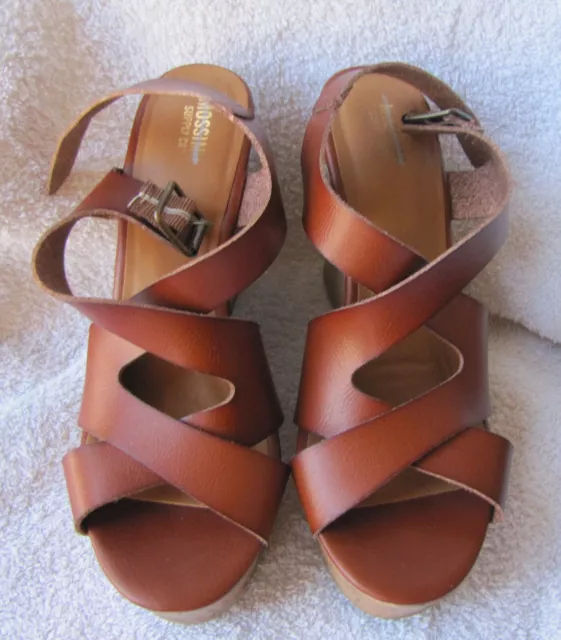 NWOB Mossimo Supply Co. Women's Brown Wedge Platform Sandals Size 7