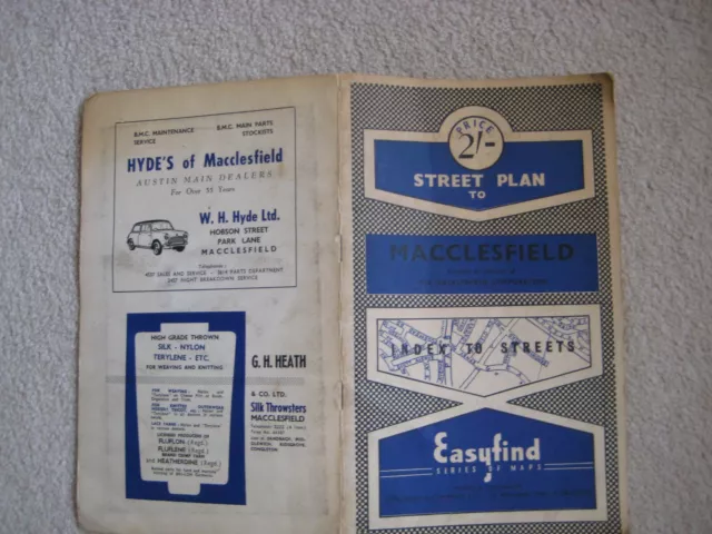 Macclesfield Street Plan Easyfind  1960 Cheshire