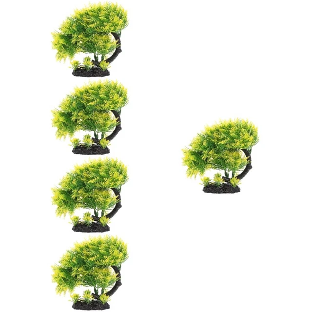 5 PCS Fish Tank Landscaping Ornaments Aquarium Pets Plastic Plant Decor