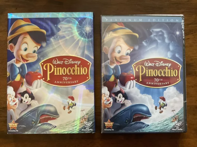 Pinocchio (2-Disc DVD Set, 70th Anniversary Platinum Edition) w/Slipcover SEALED