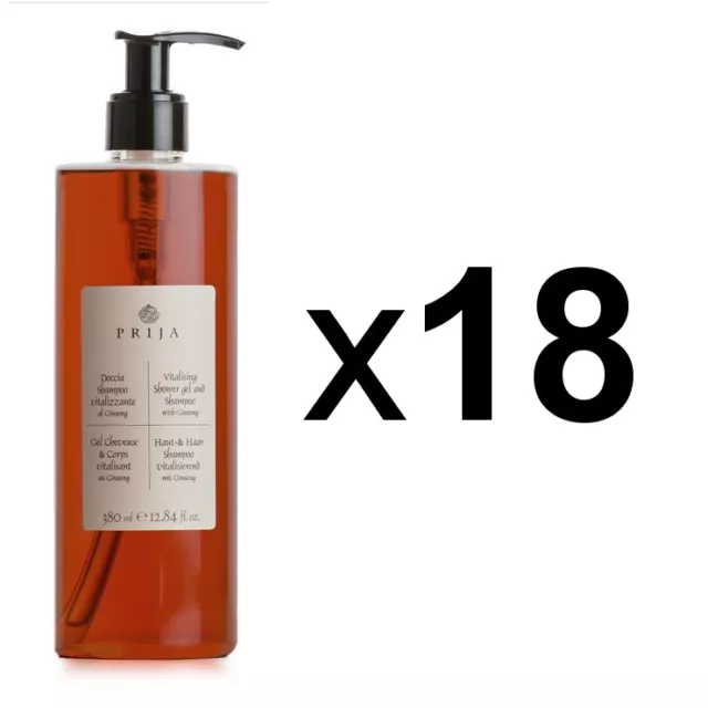 Prija Haut & Haarshampoo mit Ginseng 18x 380 ml inkl. Pumpspender Hair & Body