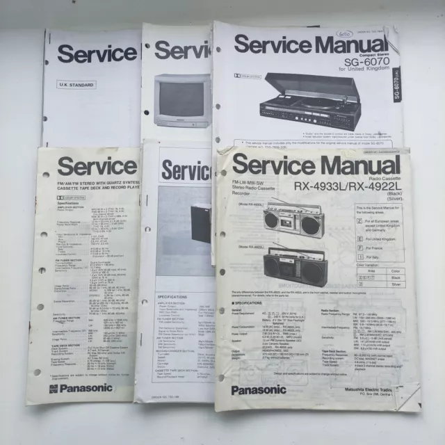 Vintage PANASONIC service manuals ORIGINAL 3