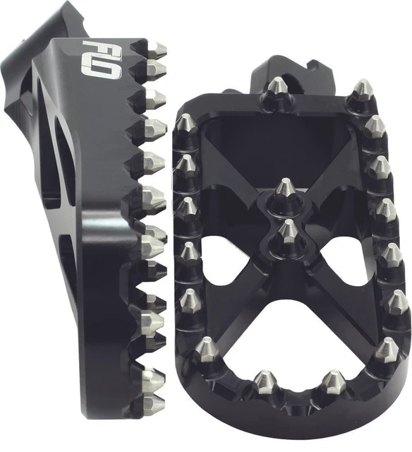 Flo Adventure Snow Footpegs Driver Foot Pegs Pair Black Honda CR250R 2004-2008