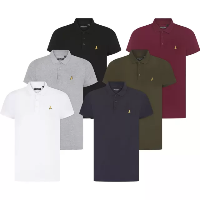 6 Pack Brave Soul Mens Polo Shirt Short Sleeve Logo Pique T Shirt Top Multi Pack