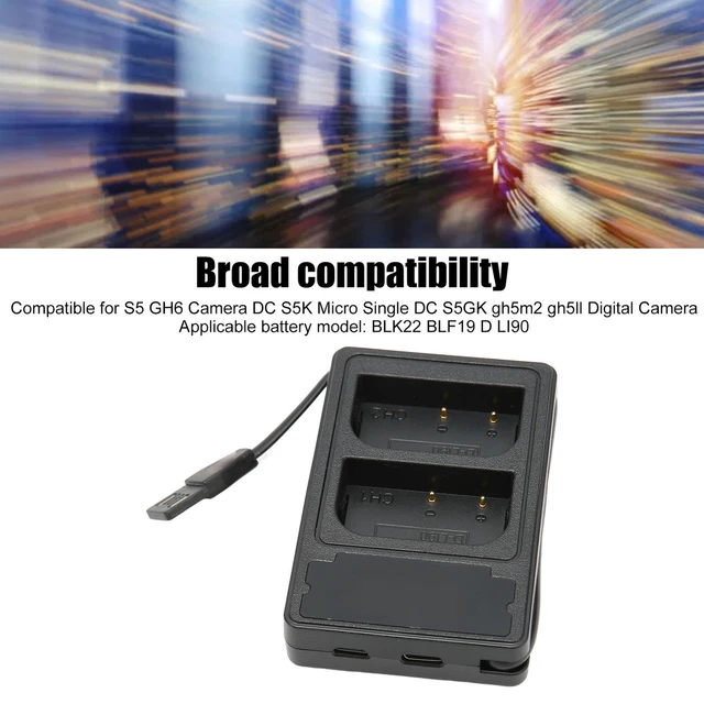 Cargador USB doble para cámara BLK22 BLF19 LI90 cargador de batería para S5