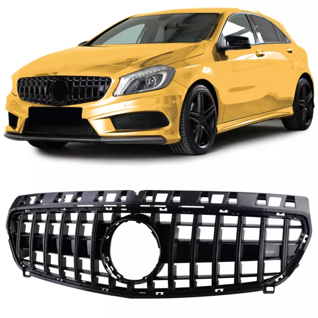 Compatible pour Mercedes Classe A W176 Ab 2012-2015 Sport Calandre Noir Brillant