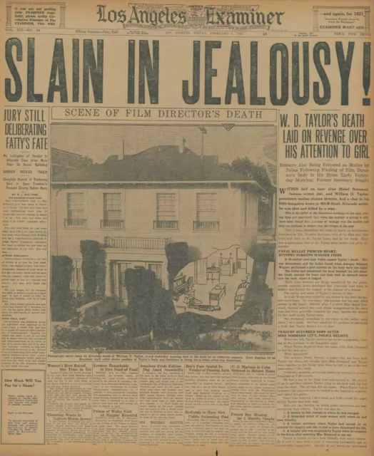 William Taylor Murdered Slain in Jealousy Revenge February 3 1922 Hollywood B20