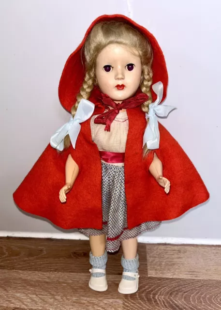Vintage 14 Inch 1950s Pedigree Red Riding Hood Doll