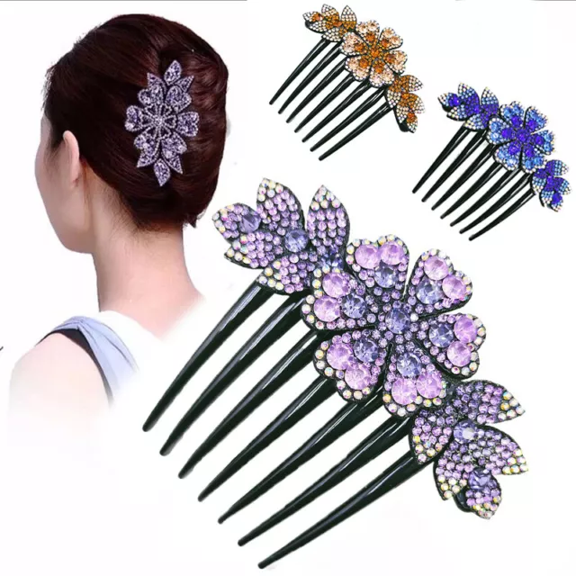 Flower Wedding Hair Pins Bridesmaid Crystal Diamante Pearls Bridal Clips Comb 3