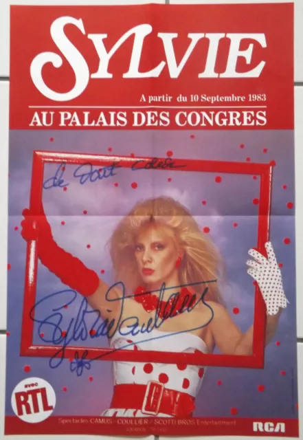 ▬►Affiche Concert Sylvie Vartan Au Palais Des Congrés 1983 Avec Dédicace