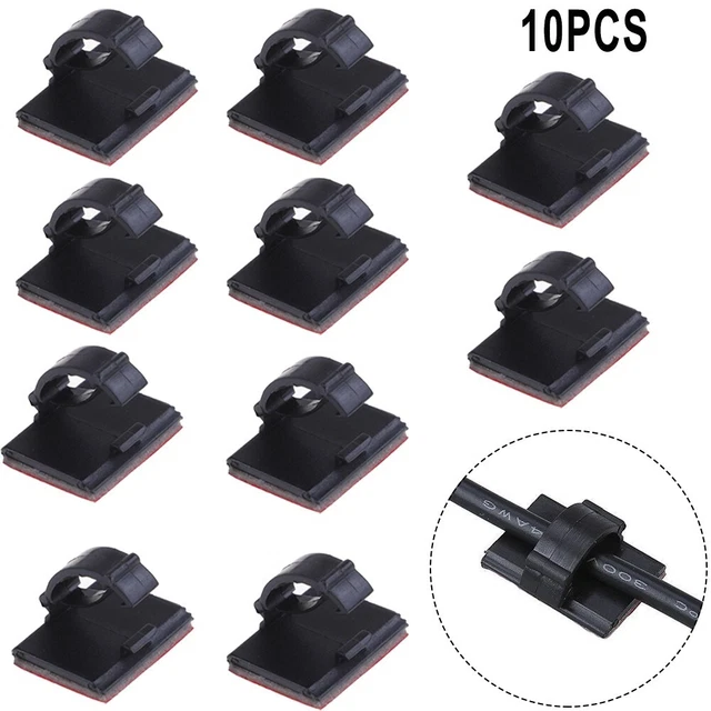 10x Cavo Filo Autoadesivo Supporto Morsetto Cavo per Auto Dash Cam Organizer
