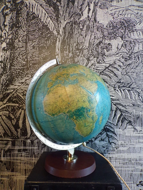 Globe Terrestre Lumineux Vintage • Scan Globe A-S • Plexiglas • 1983