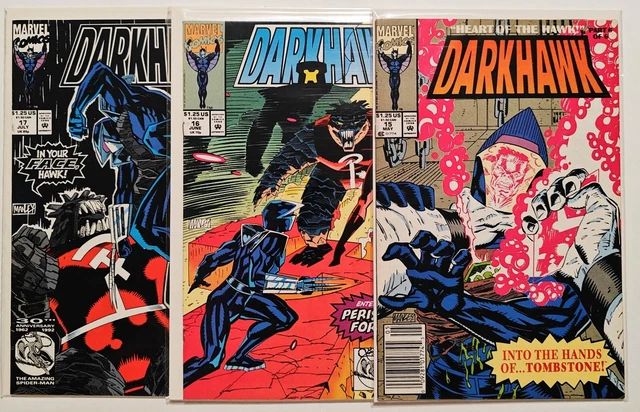 DARKHAWK Vol. 1: #15-17 (15, 16, 17) SET 1992 NEWSSTAND Marvel LOT VF/VF+