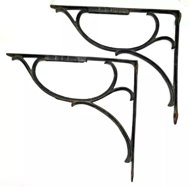 Vintage H&B CO. Industrial Cast Iron Sink Brackets Corbel Shelf Cottage Chic