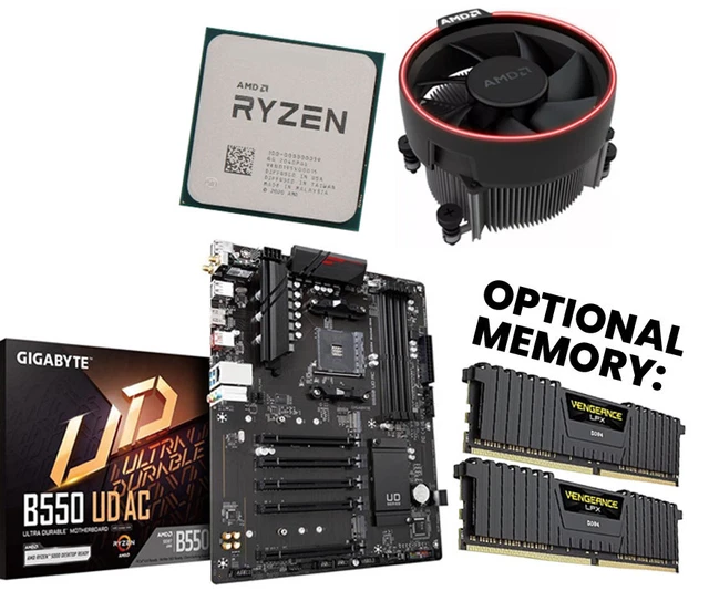 AMD RYZEN 7 5800X CPU + 32GB DDR4 Memory + GIGABYTE B550 UD AC ...