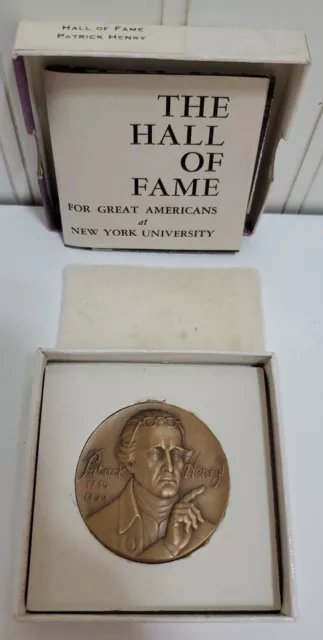 PATRICK HENRY Hall Of Fame Great American Bronze Medallion Medallic Art Co NYU